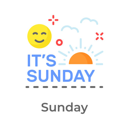 Happy sunday icon design in trendy style, editable vectorのイラスト素材