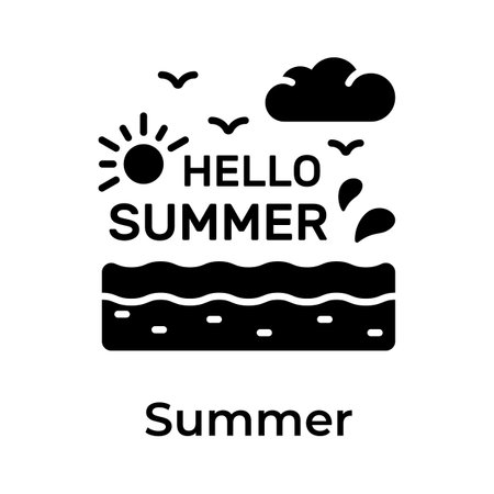 Premium quality icon of summer season, hello summer vector designのイラスト素材