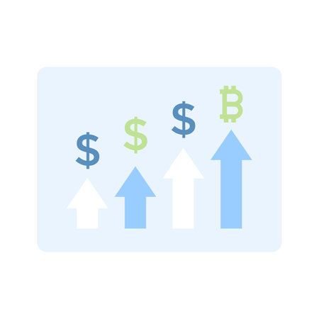 Business growth flat icon isolated on white backgroundのイラスト素材