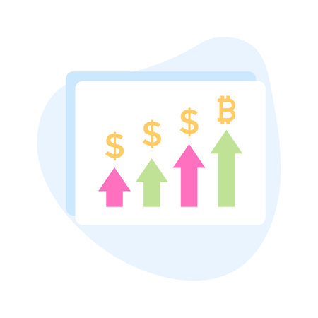 Business growth flat icon isolated on white backgroundのイラスト素材