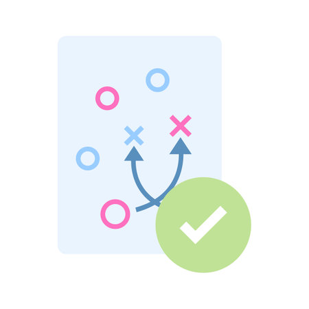 Strategy, tactical planning flat icon in modern styleのイラスト素材
