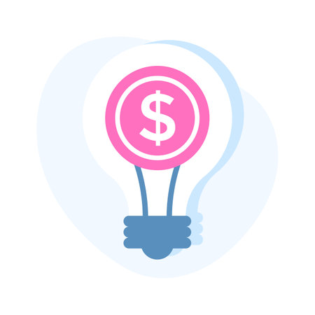 Dollar inside bulb depicting innovative idea, financial idea icon designのイラスト素材