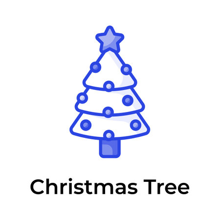 Have a look at this creative and beautiful icon of Christmas tree, up for premium useのイラスト素材