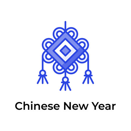 Be the owner of amazing icon of chinese knot in modern style, Chinese new year elementsのイラスト素材