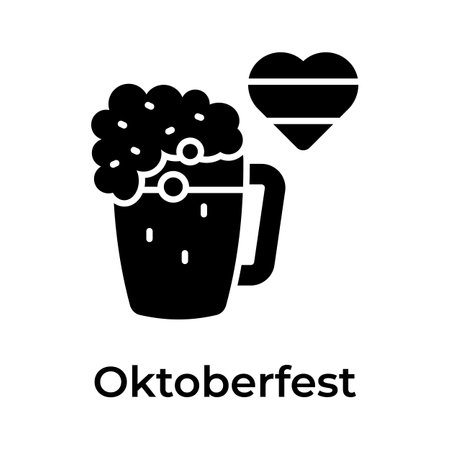 Amazing and unique Icon of oktoberfest in trendy design style, beer glass vectorのイラスト素材