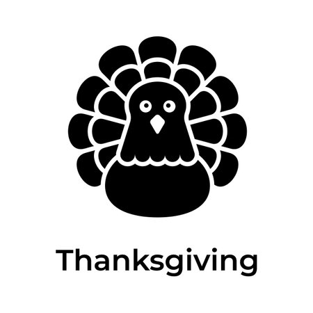 Chicken turkey vector design, thanksgiving icon in modern design style