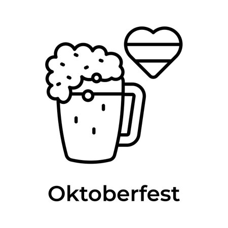 Amazing and unique Icon of oktoberfest in trendy design style, beer glass vectorのイラスト素材