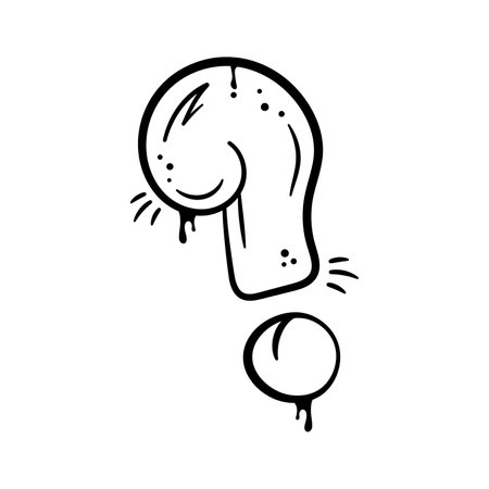 Graffiti style hand drawn icon of query, question mark, ready for premium useのイラスト素材