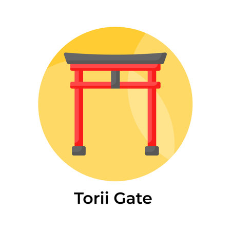 Torii gate vector design in modern style isolated on white backgroundのイラスト素材
