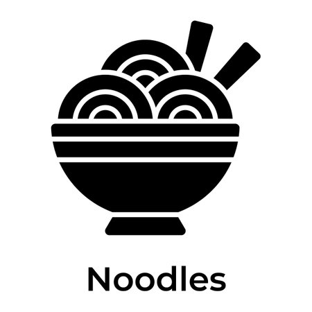 Perfectly designed icon of noodles bowl in modern style, chinese food vectorのイラスト素材