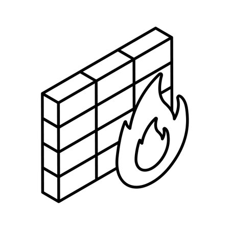 An amazing vector of firewall, internet security iconのイラスト素材