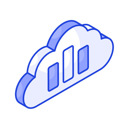 Grab this creatively designed isometric icon of cloud analysisのイラスト素材
