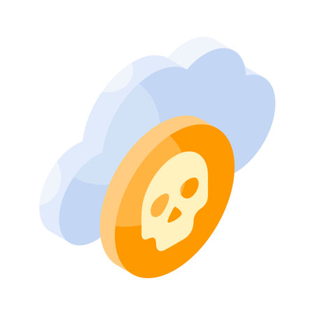 Perfectly designed isometric icon of cloud error, isolated on white backgroundのイラスト素材