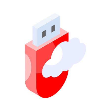 An isometric icon of cloud usb in trendy style, ready to use and downloadのイラスト素材
