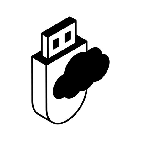An isometric icon of cloud usb in trendy style, ready to use and downloadのイラスト素材