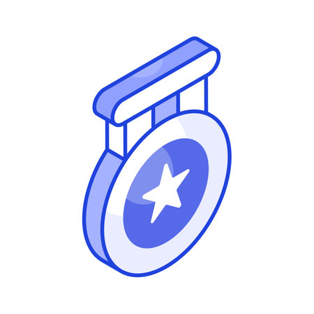A trendy vector design of medal in modern isometric style, an editable icon of star medalのイラスト素材