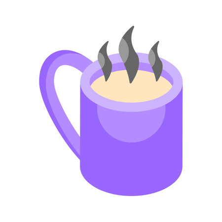 An isometric icon of teacup in modern design style, ready for premium useのイラスト素材