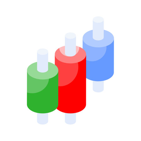 Have a look at this creatively designed isometric icon of candlestick chartのイラスト素材