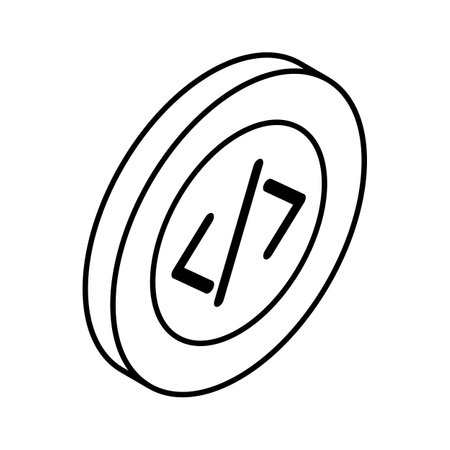 An amazing icon of coding in trendy isometric styleのイラスト素材