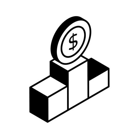 An amazing isometric icon of financial podium in modern design styleのイラスト素材