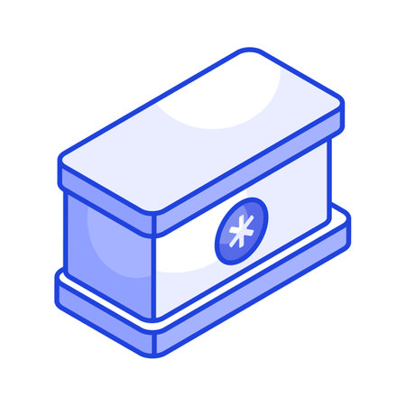 Hospital reception table vector design in isometric styleのイラスト素材