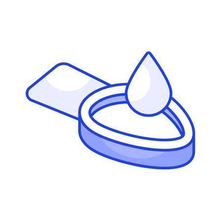 Teaspoon with drop isometric icon of medicine spoon, measuring spoonのイラスト素材