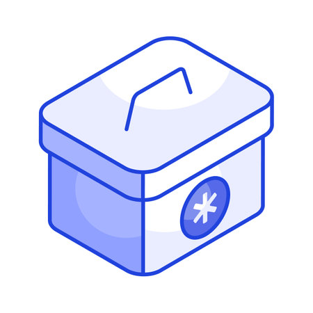 Download this amazing isometric icon of first aid kit, medical box vector designのイラスト素材