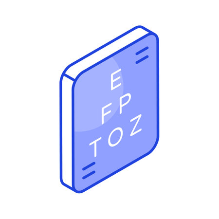 Premium quality isometric vector of eye chart, eye test iconのイラスト素材