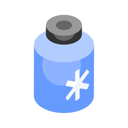 Have a look at this amazing medicine bottle isometric vector in trendy styleのイラスト素材