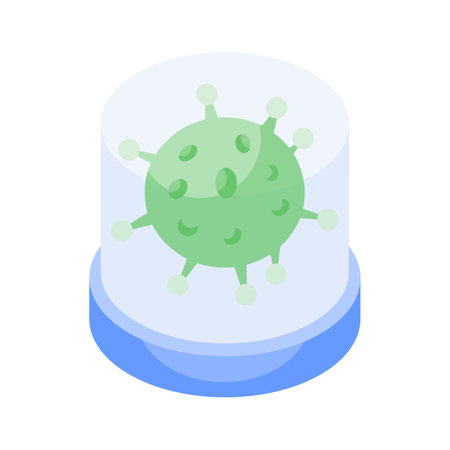 Viral coronavirus isometric vector design, infectious diseaseのイラスト素材