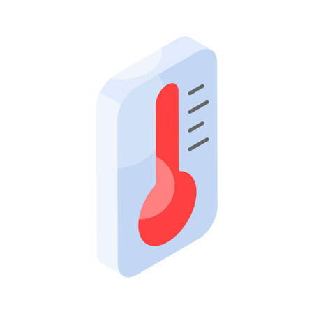 Thermometer in modern style, temperature measuring gaugeのイラスト素材