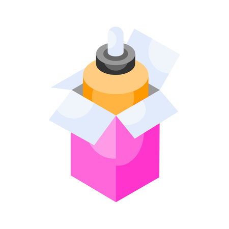 An isometric icon of dropper bottle in modern design styleのイラスト素材
