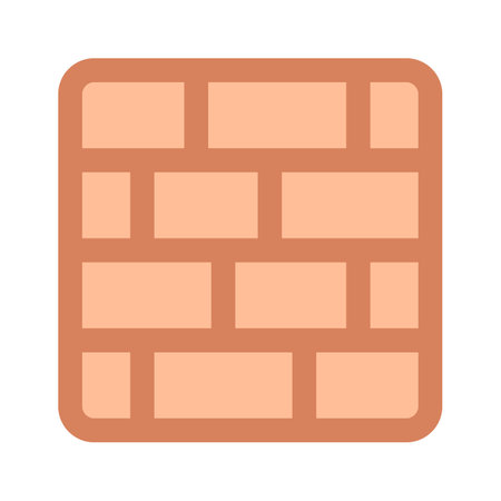An editable icon of brick wall, isolated on white backgroundのイラスト素材