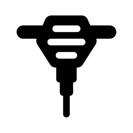 Jackhammer icon design, electric drilling constructional machineのイラスト素材