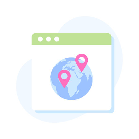 Globe on website with pin of gps a beautiful vectorのイラスト素材