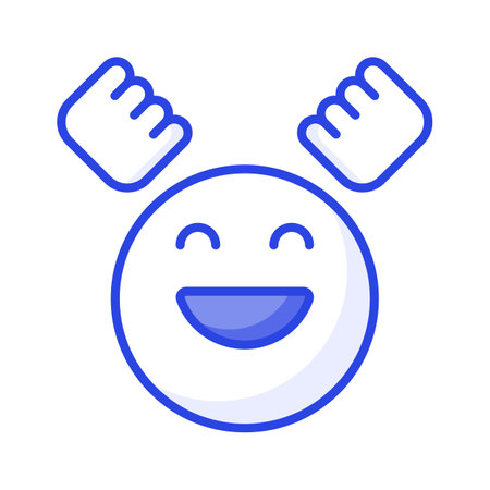Enthusiastic emoji icon, happy face vector designのイラスト素材