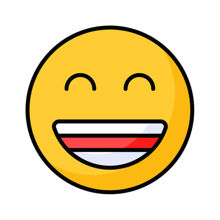 Enthusiastic emoji icon, happy face vector designのイラスト素材
