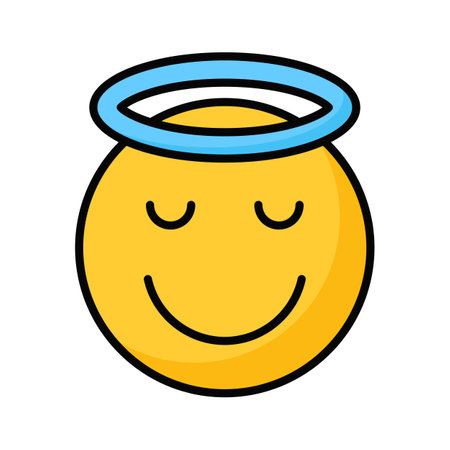 Perfectly designed icon of angel emoji, ready to use vectorのイラスト素材