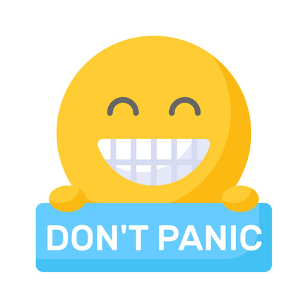 Dont panic emoji vector design, customizable flat style vectorのイラスト素材