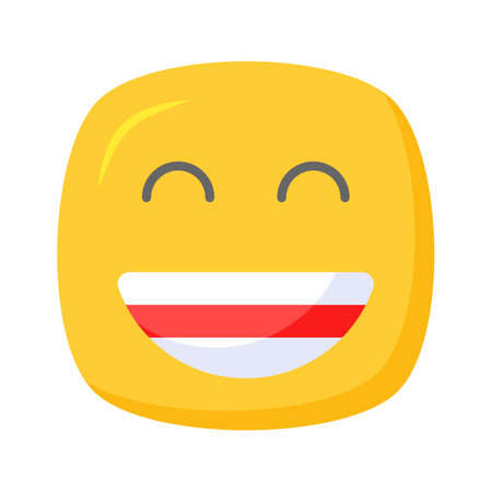 Enthusiastic emoji icon, happy face vector designのイラスト素材