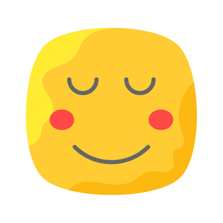 Calm face emoji icon, proud, cool expressions vector designのイラスト素材