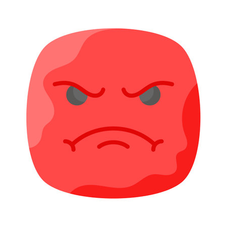 Have a look at this amazing icon of angry emoji, premium vectorのイラスト素材