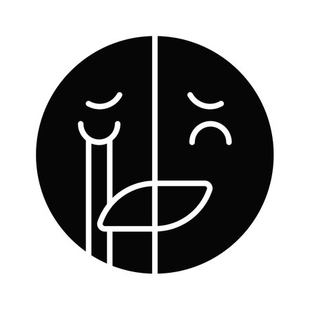 Happy sad feelings emoji icon, ready to use vector designのイラスト素材