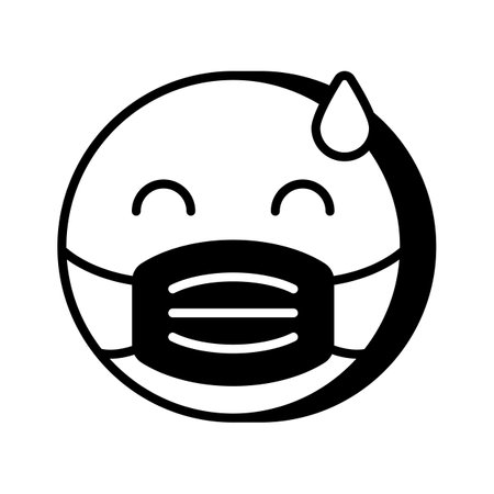 Ill emoji vector design, face mask on emoji faceのイラスト素材