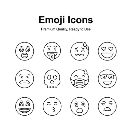 Get this carefully crafted emoji icon design, cute expressions vectorのイラスト素材