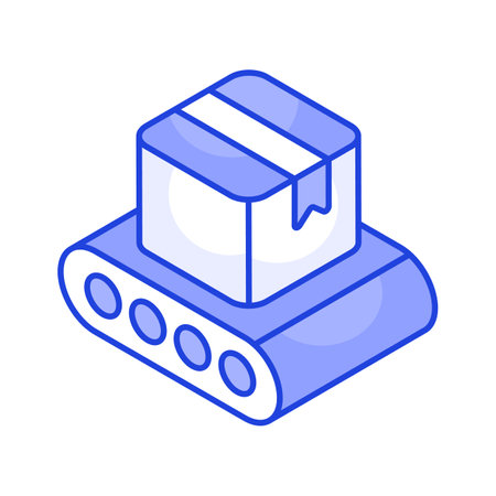Transportation of product via conveyor, manufacturing processのイラスト素材