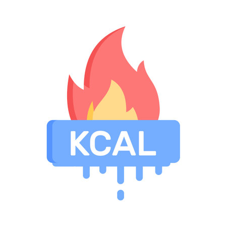 Calories burning, kcal icon, fitness and exercise vector designのイラスト素材