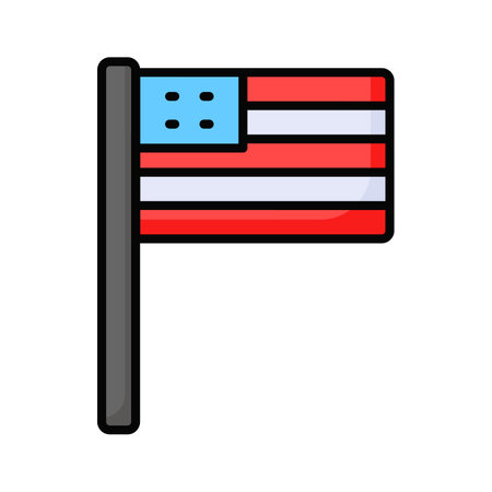 Get this beautifully designed icon of usa flag in trendy styleのイラスト素材