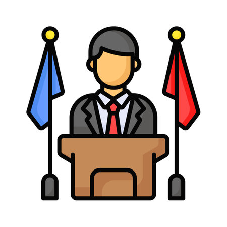Visually appealing icon of prime minister in trendy style, ready for premium useのイラスト素材