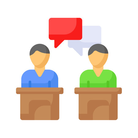 Get this amazing icon of debate in flat styleのイラスト素材